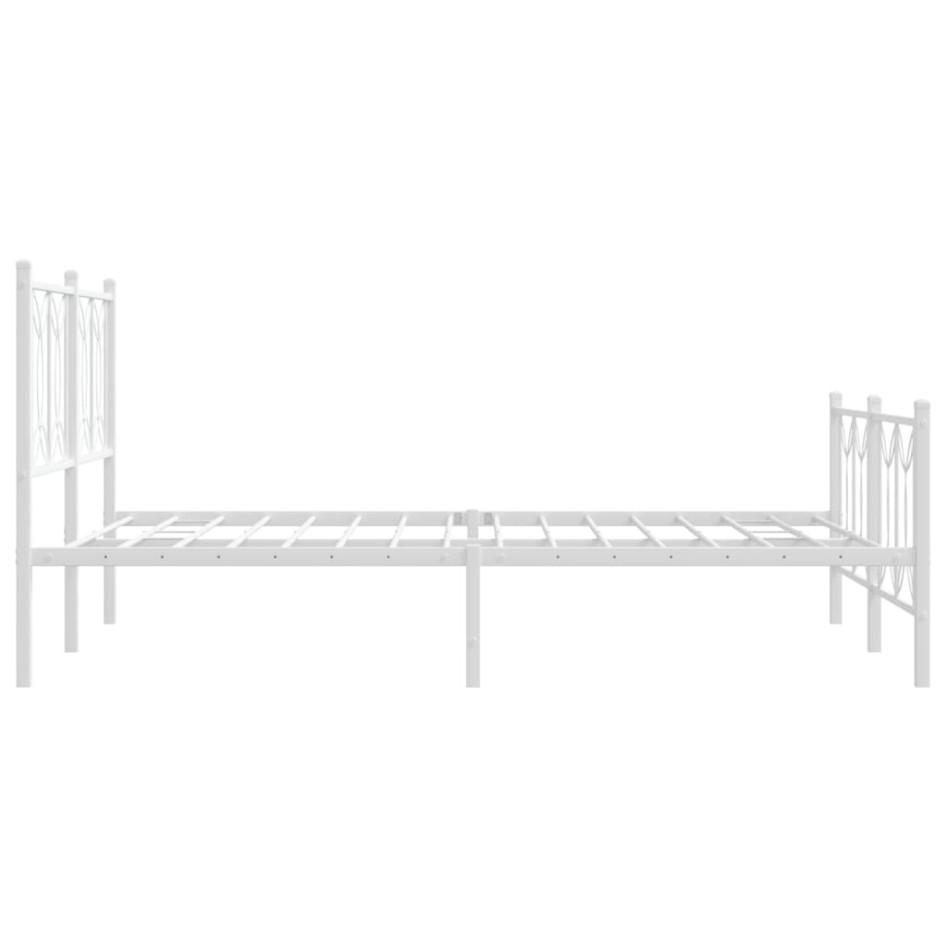 Estructura cama sin colchón con estribo metal blanco 135x190