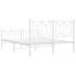 Estructura cama sin colchón con estribo metal blanco 135x190
