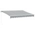 Toldo retráctil manual con LED antracita y blanco 300x250
