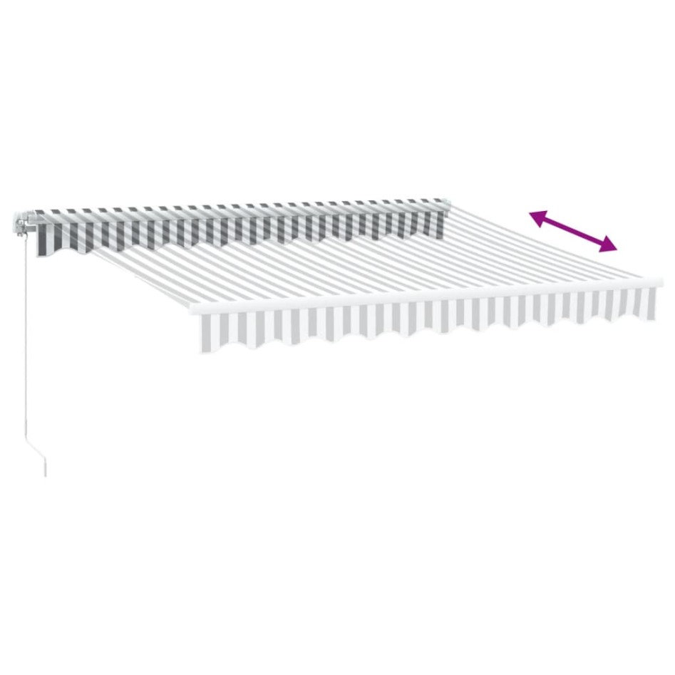 Toldo retráctil manual con LED antracita y blanco 300x250