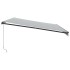 Toldo retráctil manual luz LED antracita y blanco 500x350