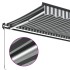 Toldo retráctil manual luz LED antracita y blanco 500x350