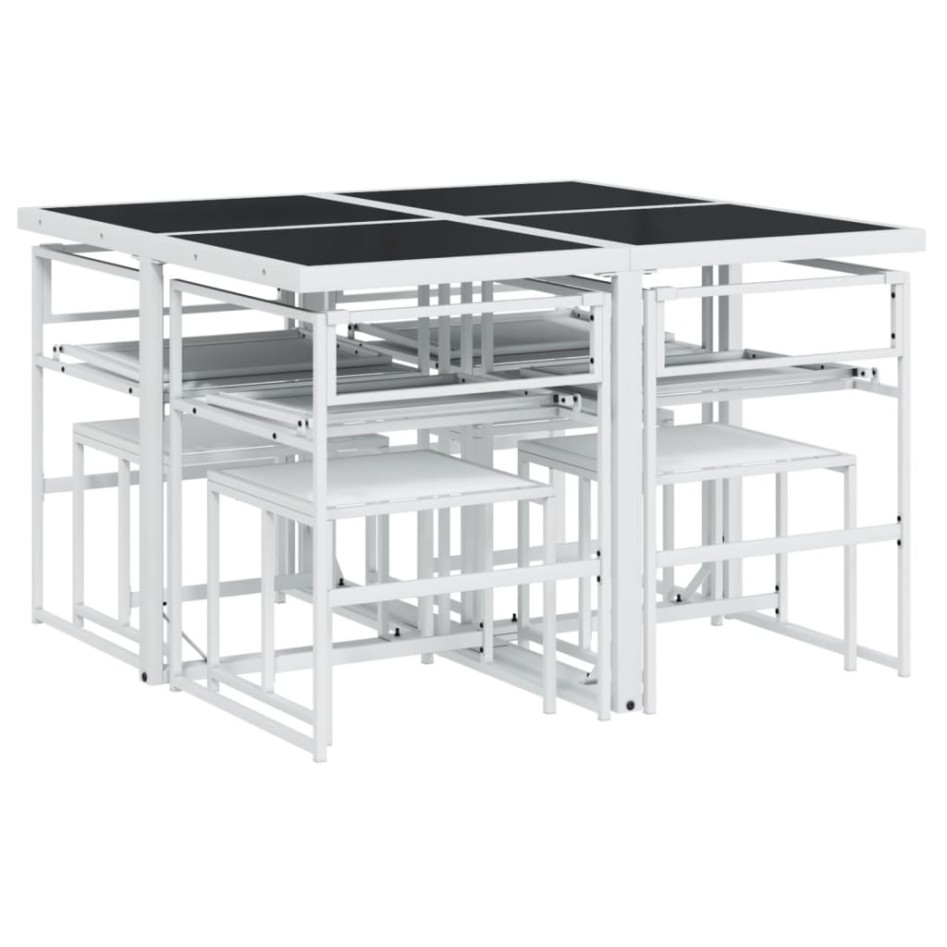 Juego de comedor de jardín 9 pzas con cojines textilene