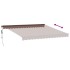 Toldo retráctil automático con luces LED marrón 400x300