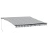 Toldo retráctil manual gris antracita y blanco 400x300