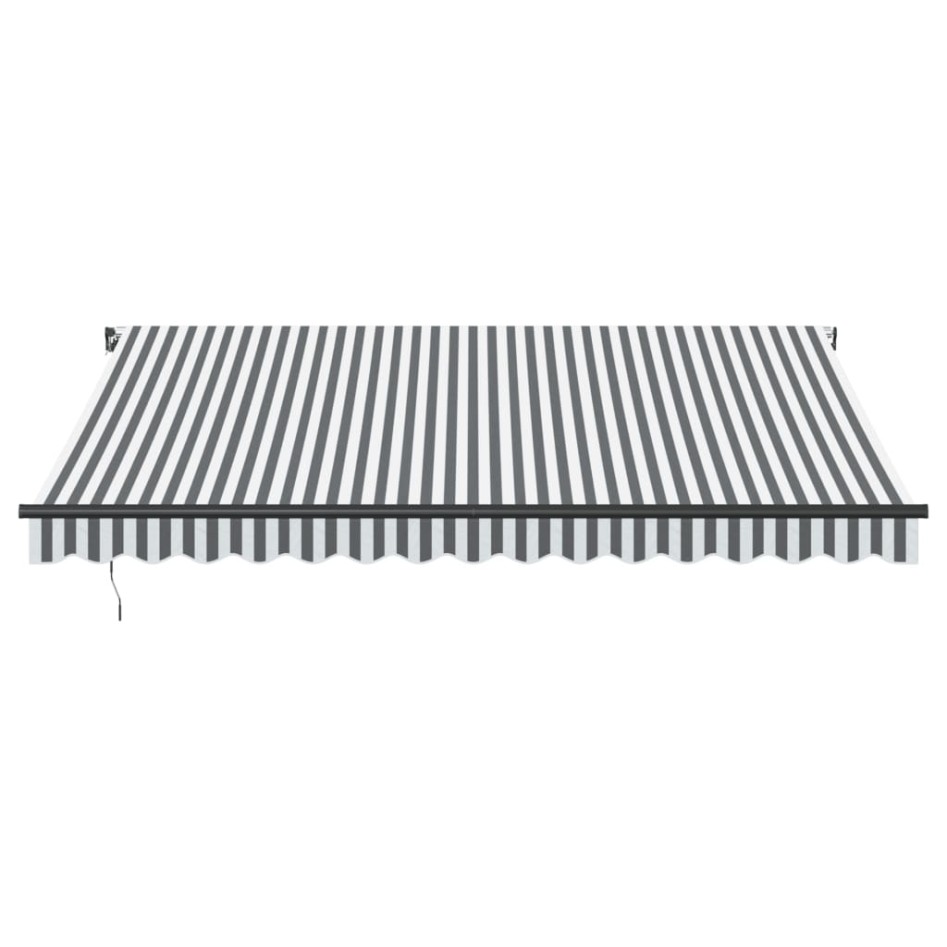 Toldo retráctil manual gris antracita y blanco 400x300
