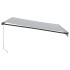 Toldo retráctil manual gris antracita y blanco 400x300