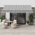 Toldo retráctil automático gris antracita y blanco 400x300
