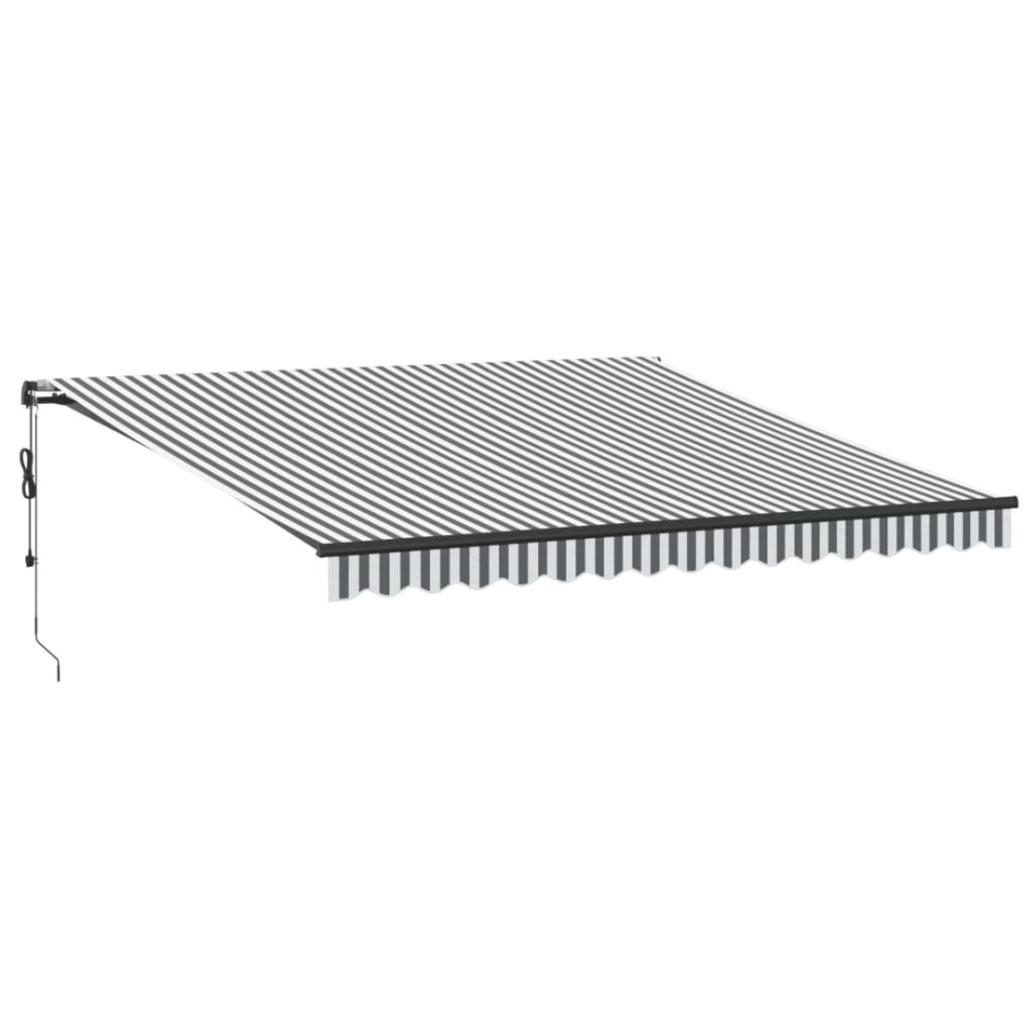 Toldo retráctil automático gris antracita y blanco 400x300