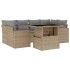 Set sofás de jardín 7 piezas y cojines ratán sintético