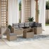 Set sofás de jardín 7 piezas y cojines ratán sintético