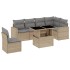 Set sofás de jardín 7 piezas y cojines ratán sintético