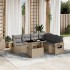 Set sofás de jardín 7 piezas y cojines ratán sintético