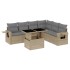 Set sofás de jardín 7 piezas y cojines ratán sintético
