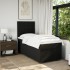Cama box spring con colchón tela negro 90x200