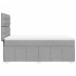 Cama box spring con colchón tela gris claro 90x200