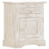 Mesita de noche de madera maciza de mango blanca 40x30x50