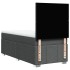 Cama box spring con colchón tela gris oscuro 90x200
