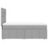 Cama box spring con colchón tela gris claro 90x200
