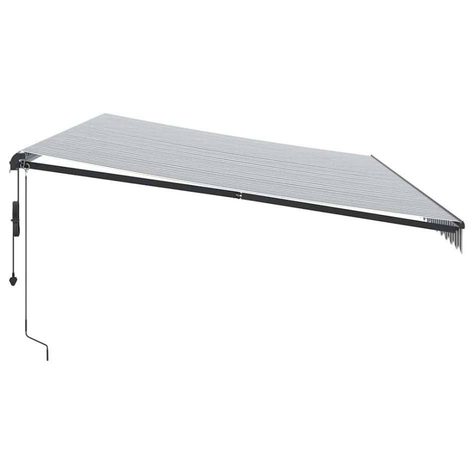 Toldo retráctil automático gris antracita y blanco 600x300