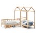 Set de sofá cama con banco y techo madera maciza pino 90x200