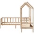 Set de sofá cama con banco y techo madera maciza pino 90x200
