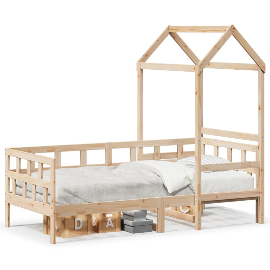 Sofá cama con techo de madera maciza de pino 80x200