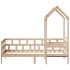 Sofá cama con techo de madera maciza de pino 80x200