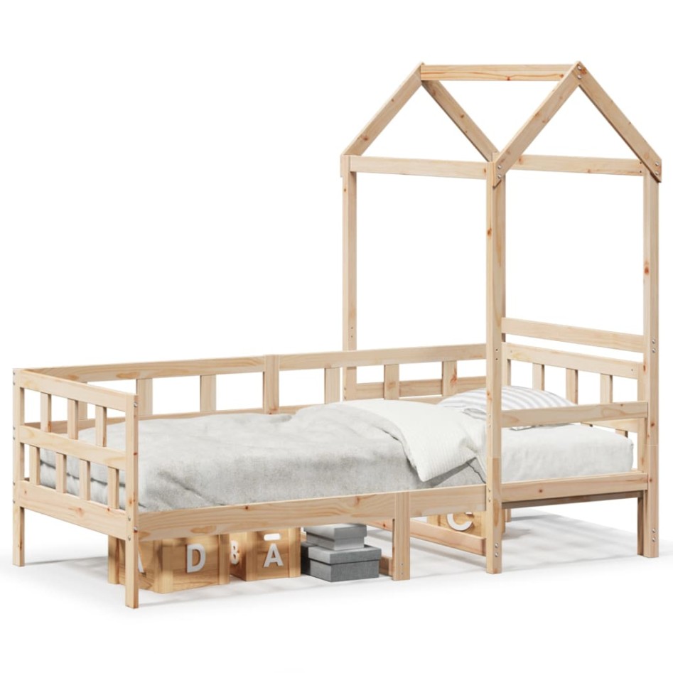 Sofá cama con techo madera maciza de pino 90x190