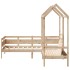 Set de sofá cama con banco y techo madera maciza pino 90x200