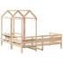 Set de sofá cama con banco y techo madera maciza pino 90x200