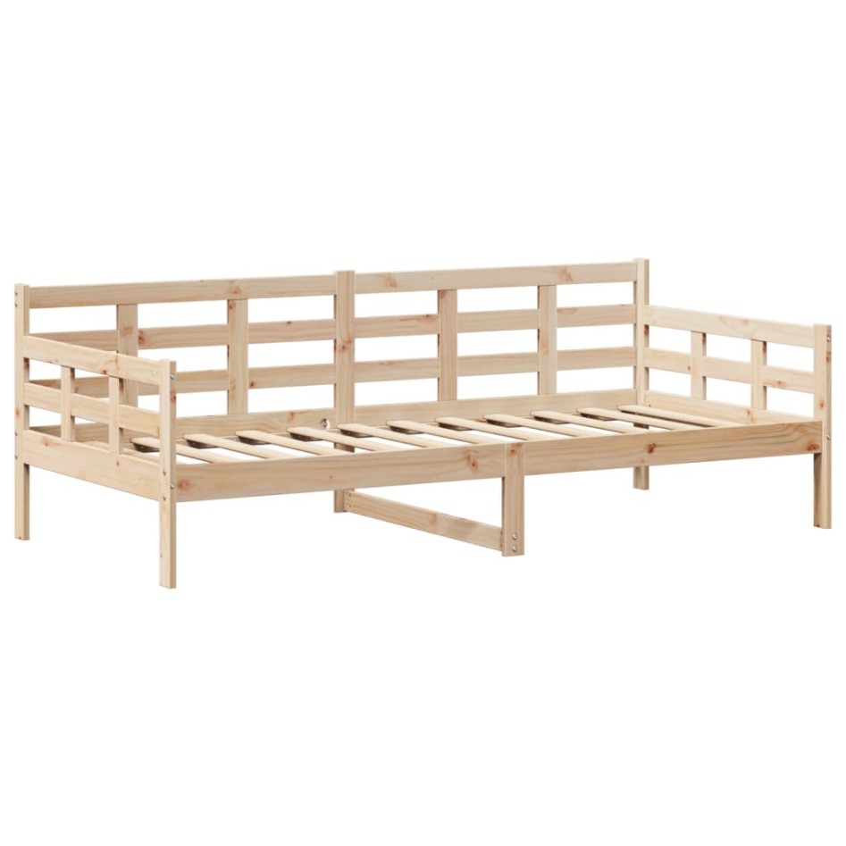 Set de sofá cama con banco y techo madera maciza pino 90x200