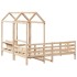 Set de sofá cama con banco y techo madera maciza pino 90x200
