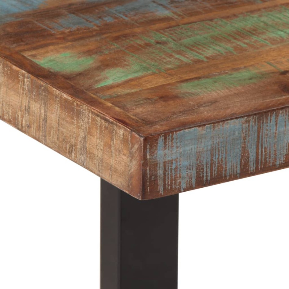 Banco de madera maciza reciclada y acero 160