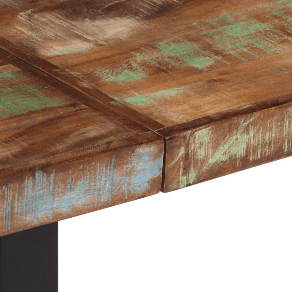 Banco de madera maciza reciclada y acero 160