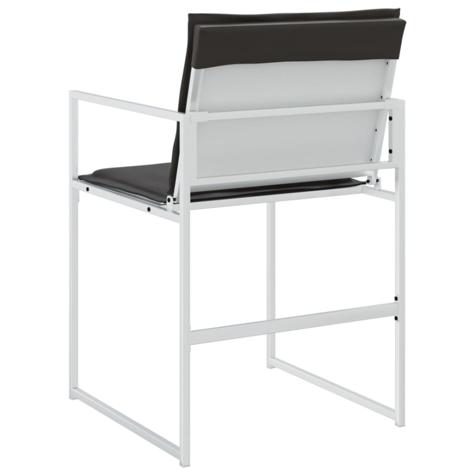 Sillas de jardín con cojines 4 uds acero blanco y