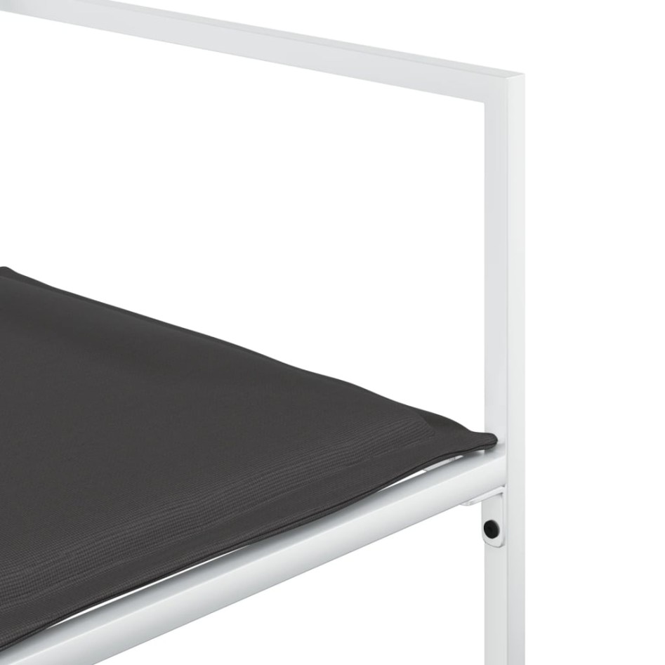 Sillas de jardín con cojines 4 uds acero blanco y