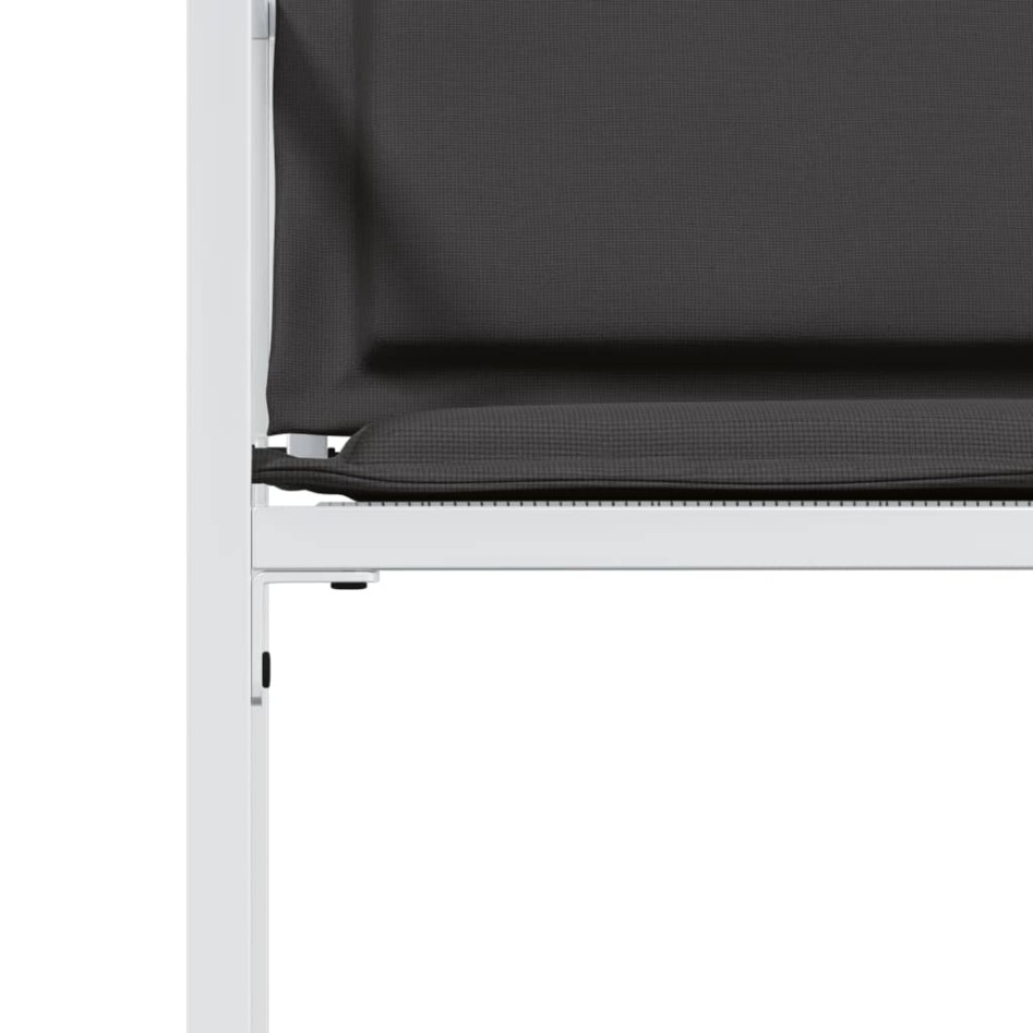 Sillas de jardín con cojines 4 uds acero blanco y