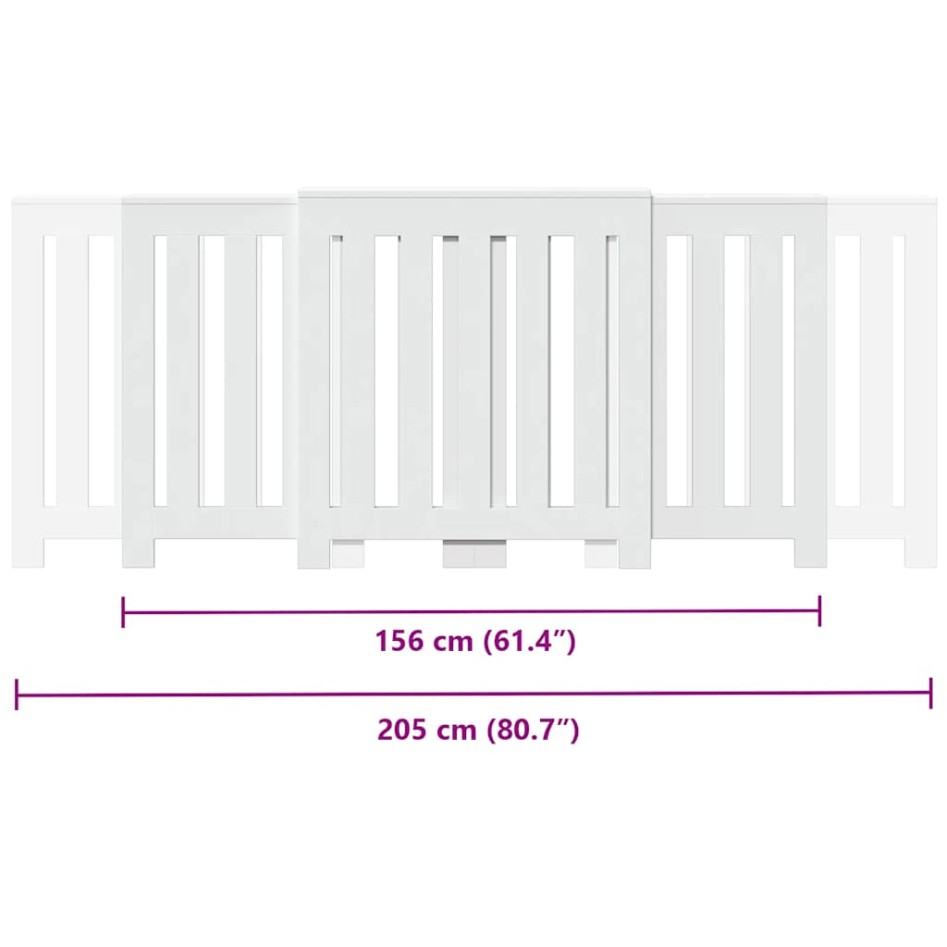 Cubierta de radiador madera ingeniería blanco 205x21,5x83,5