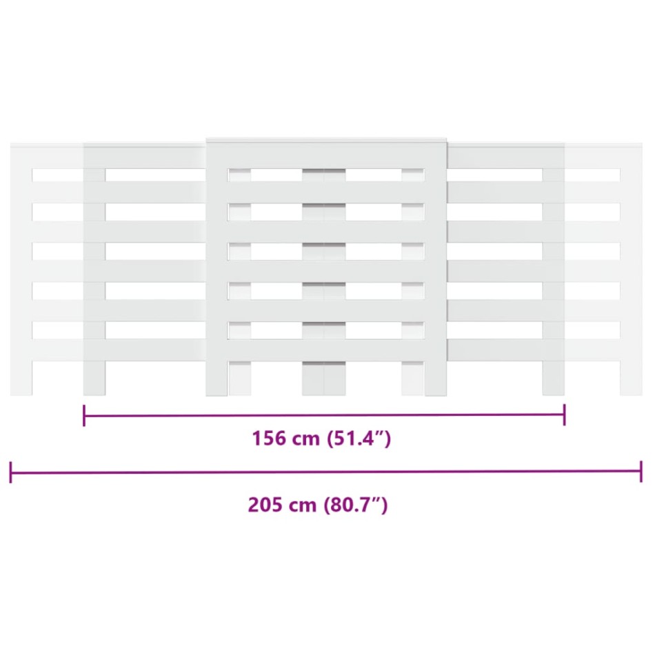 Cubierta de radiador madera ingeniería blanco 205x21,5x83,5