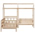 Sofá cama con techo madera maciza de pino 90x190