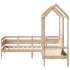 Set de sofá cama con banco y techo madera maciza pino 80x200