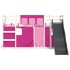 Litera con tobogán y cortinas rosa 90x200