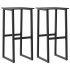 Taburetes de bar 2 unidades acero negro 38x38x80