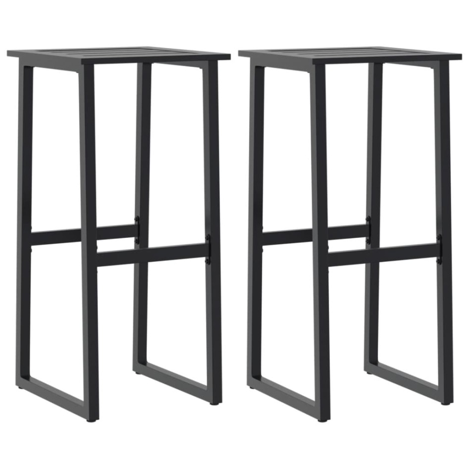 Taburetes de bar 2 unidades acero negro 38x38x80