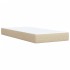 Cama box spring con colchón tela color crema 90x200