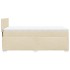 Cama box spring con colchón tela color crema 90x200
