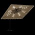 Sombrilla de jardín con LEDs poste acero marrón 269x269x235