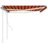 Toldo retráctil manual con luz LED naranja y marrón 4,5x3,5