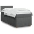 Cama box spring con colchón tela gris oscuro 80x200
